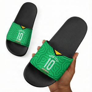 Personalized Guyana Cricket Amazon Warriors Slide Sandals Tribal Warrior Mascot Fan