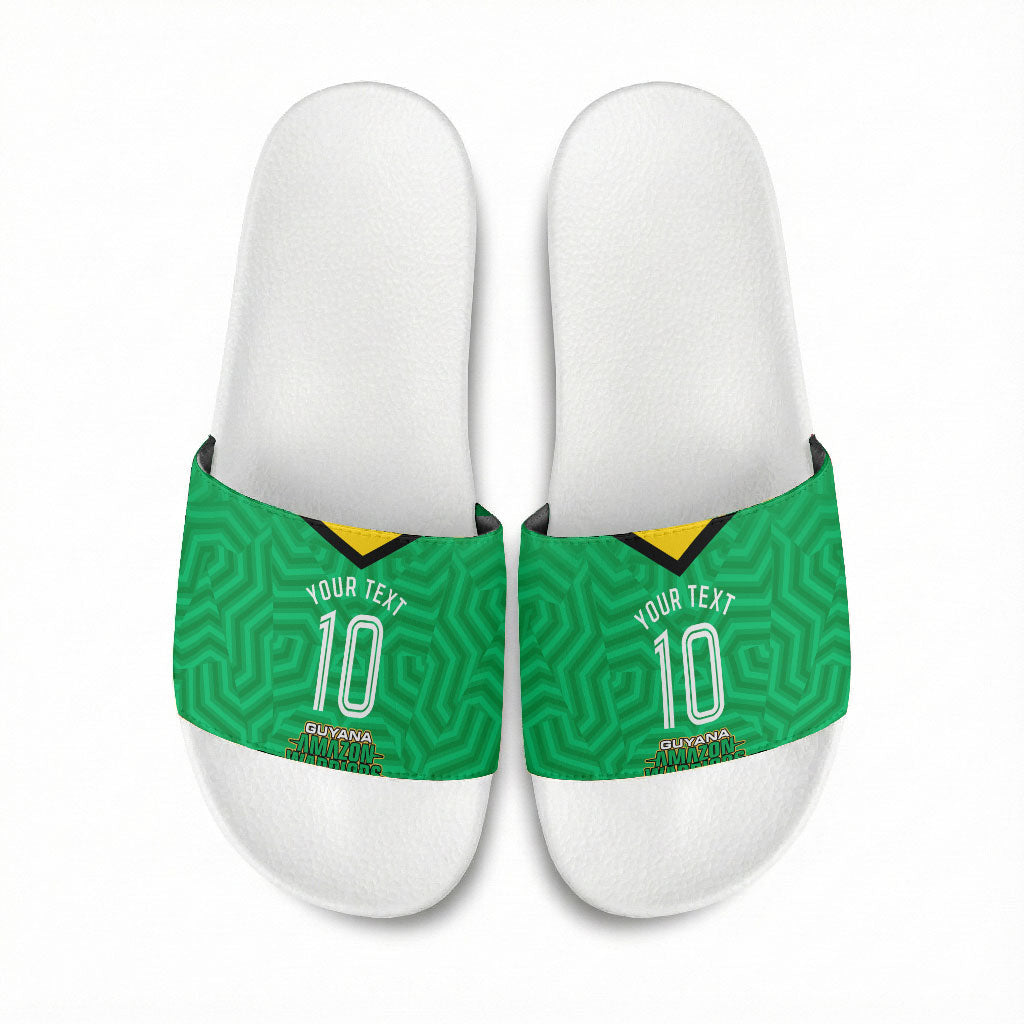Personalized Guyana Cricket Amazon Warriors Slide Sandals Tribal Warrior Mascot Fan