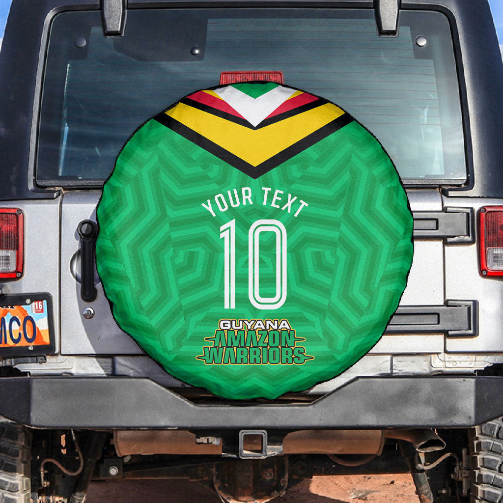Personalized Guyana Cricket Amazon Warriors Spare Tire Cover Tribal Warrior Mascot Fan