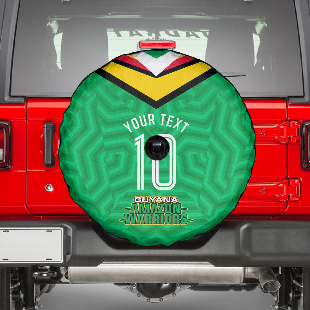 Personalized Guyana Cricket Amazon Warriors Spare Tire Cover Tribal Warrior Mascot Fan