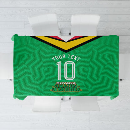 Personalized Guyana Cricket Amazon Warriors Tablecloth Tribal Warrior Mascot Fan