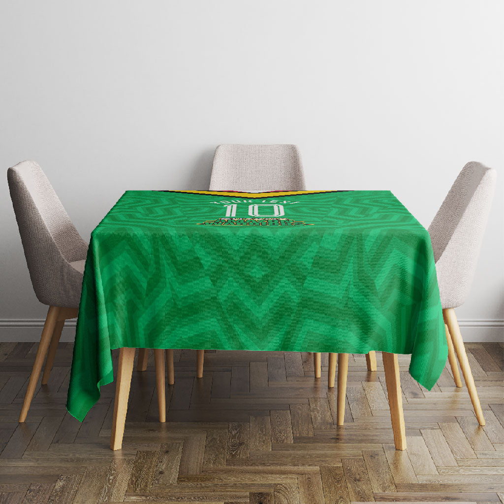 Personalized Guyana Cricket Amazon Warriors Tablecloth Tribal Warrior Mascot Fan