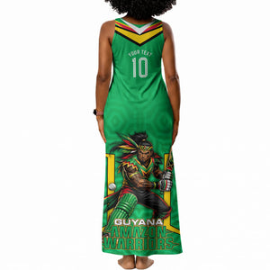 Personalized Guyana Cricket Amazon Warriors Tank Maxi Dress Tribal Warrior Mascot Fan