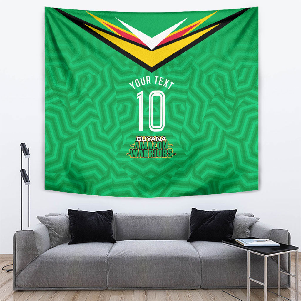 Personalized Guyana Cricket Amazon Warriors Tapestry Tribal Warrior Mascot Fan