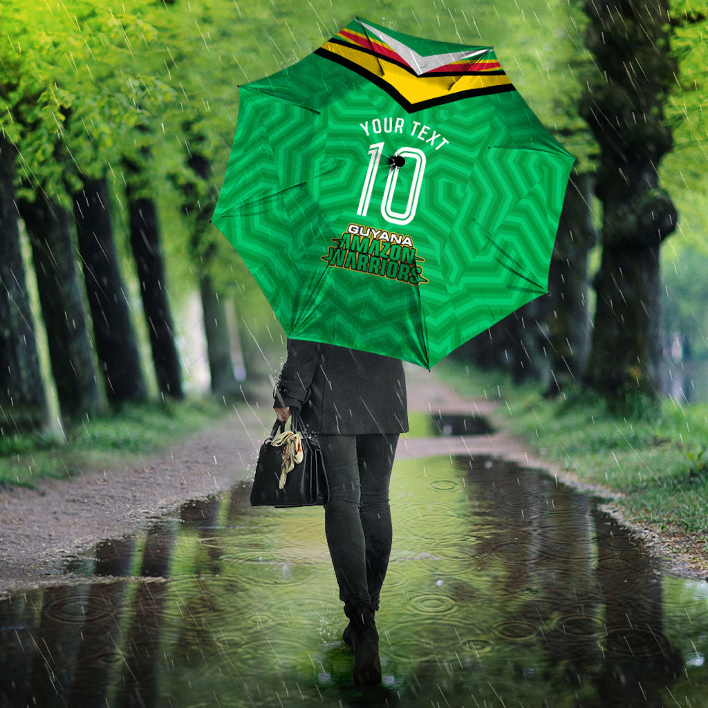 Personalized Guyana Cricket Amazon Warriors Umbrella Tribal Warrior Mascot Fan