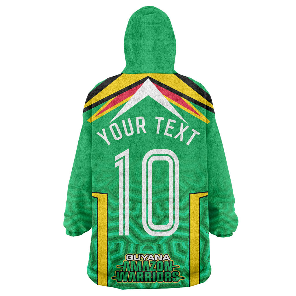 Personalized Guyana Cricket Amazon Warriors Wearable Blanket Hoodie Tribal Warrior Mascot Fan