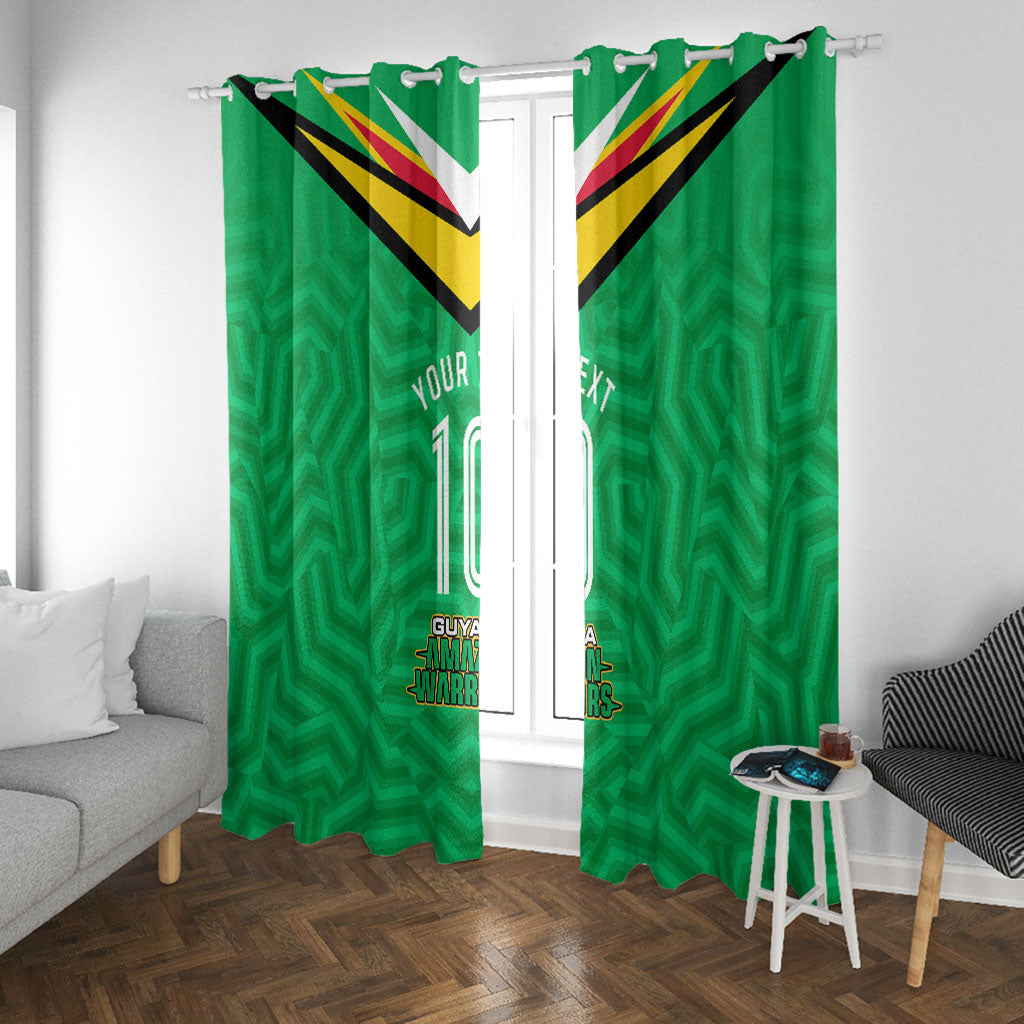 Personalized Guyana Cricket Amazon Warriors Window Curtain Tribal Warrior Mascot Fan