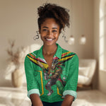 Personalized Guyana Cricket Amazon Warriors Women Casual Shirt Tribal Warrior Mascot Fan