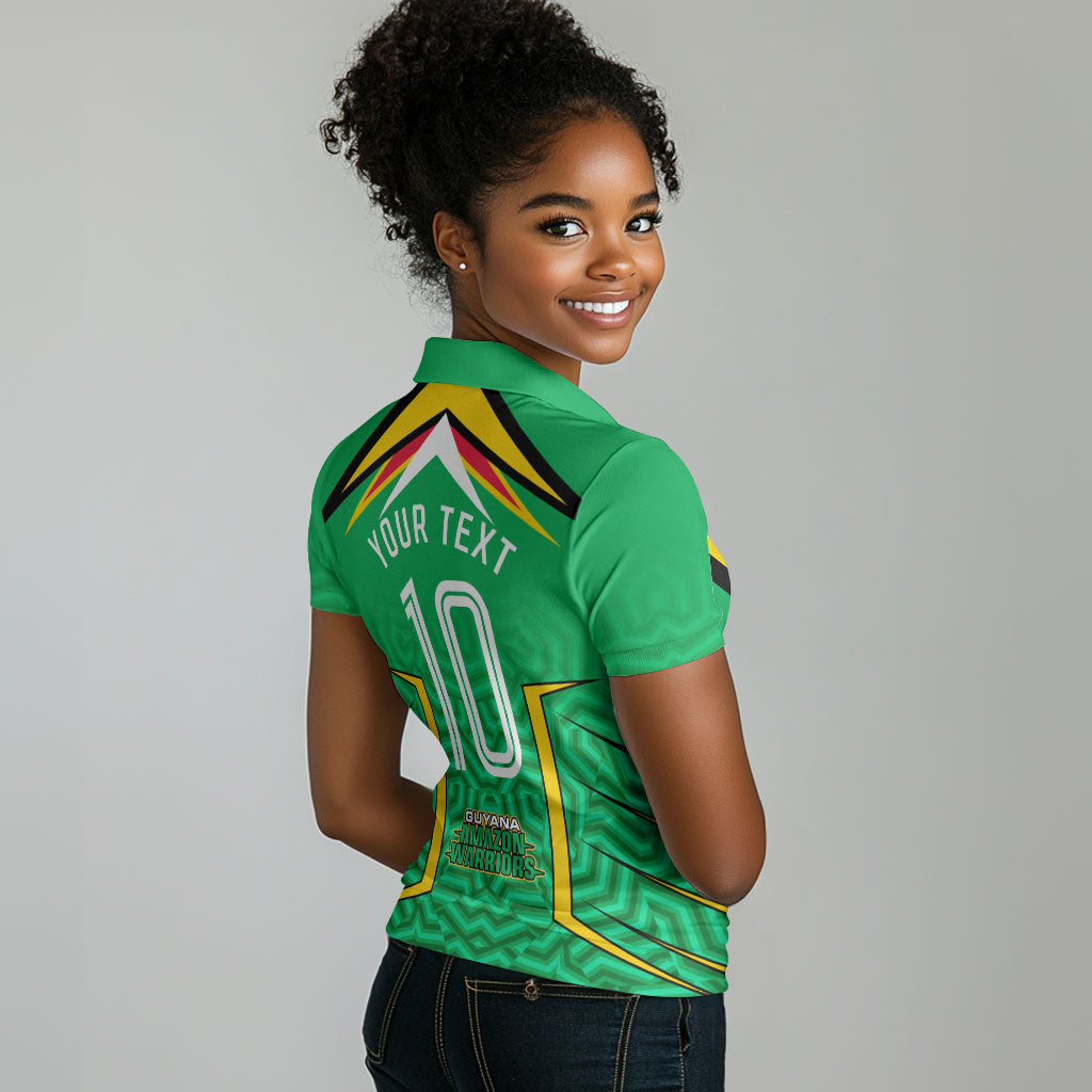 Personalized Guyana Cricket Amazon Warriors Women Polo Shirt Tribal Warrior Mascot Fan