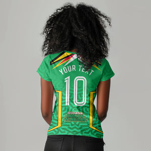 Personalized Guyana Cricket Amazon Warriors Women V-Neck T-Shirt Tribal Warrior Mascot Fan