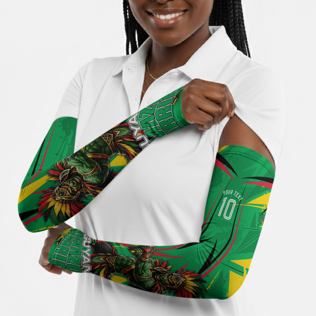Personalized Guyana Cricket Arm Sleeves Amazon Warriors Tribal Mascot Sports