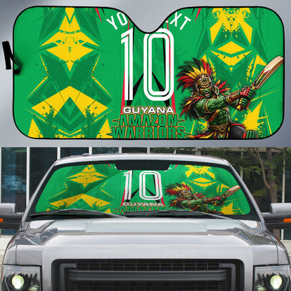 Personalized Guyana Cricket Auto Sun Shade Amazon Warriors Tribal Mascot Sports
