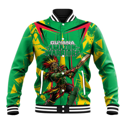 Personalized Guyana Cricket Baseball Jacket Amazon Warriors Tribal Mascot Sports