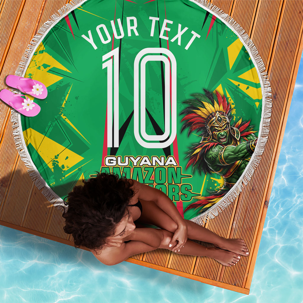 Personalized Guyana Cricket Beach Blanket Amazon Warriors Tribal Mascot Sports