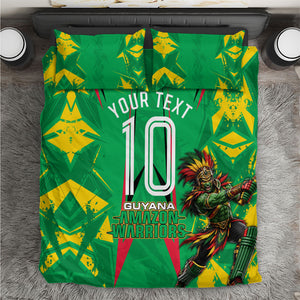 Personalized Guyana Cricket Bedding Set Amazon Warriors Tribal Mascot Sports