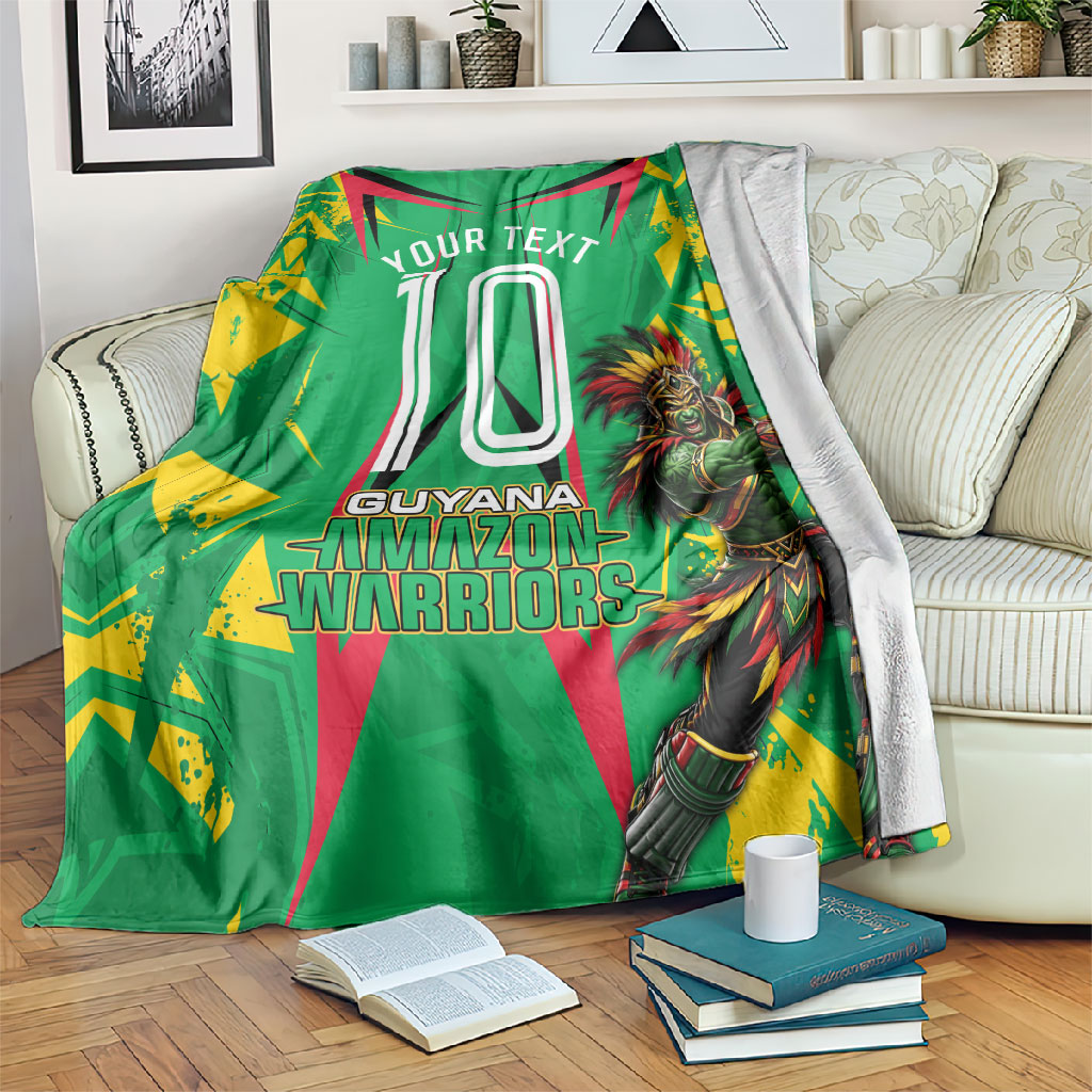 Personalized Guyana Cricket Blanket Amazon Warriors Tribal Mascot Sports
