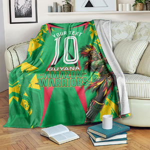 Personalized Guyana Cricket Blanket Amazon Warriors Tribal Mascot Sports