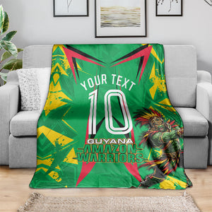 Personalized Guyana Cricket Blanket Amazon Warriors Tribal Mascot Sports