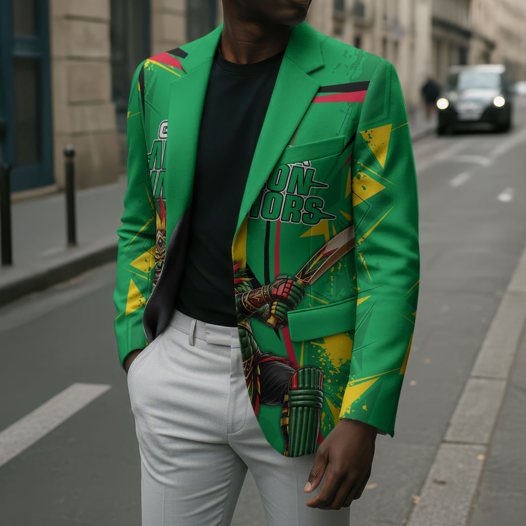 Personalized Guyana Cricket Blazer Amazon Warriors Tribal Mascot Sports