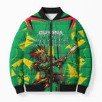 Personalized Guyana Cricket Bomber Puffer Jacket Amazon Warriors Tribal Mascot Sports