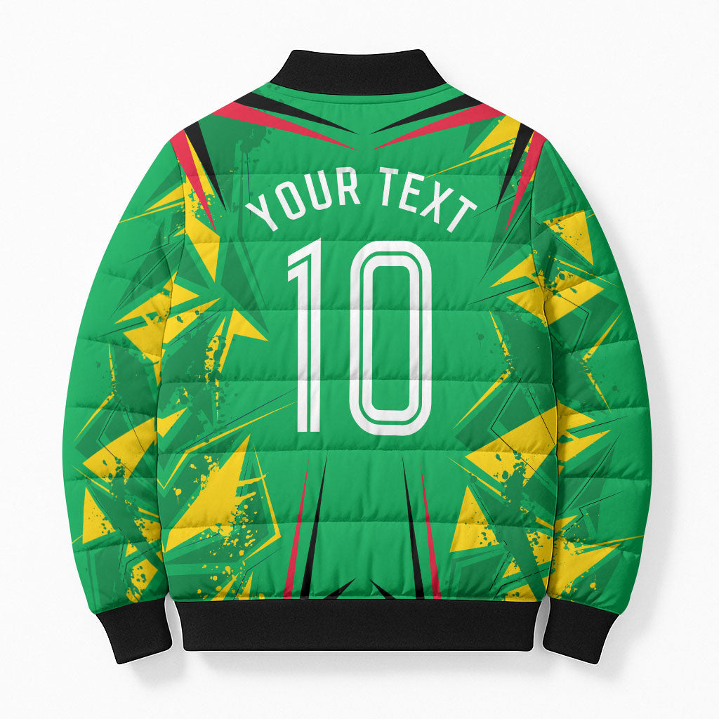 Personalized Guyana Cricket Bomber Puffer Jacket Amazon Warriors Tribal Mascot Sports