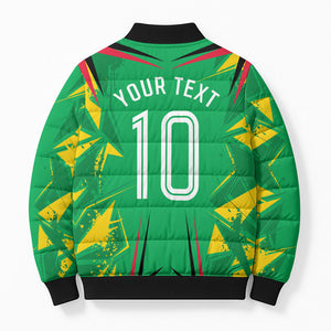 Personalized Guyana Cricket Bomber Puffer Jacket Amazon Warriors Tribal Mascot Sports