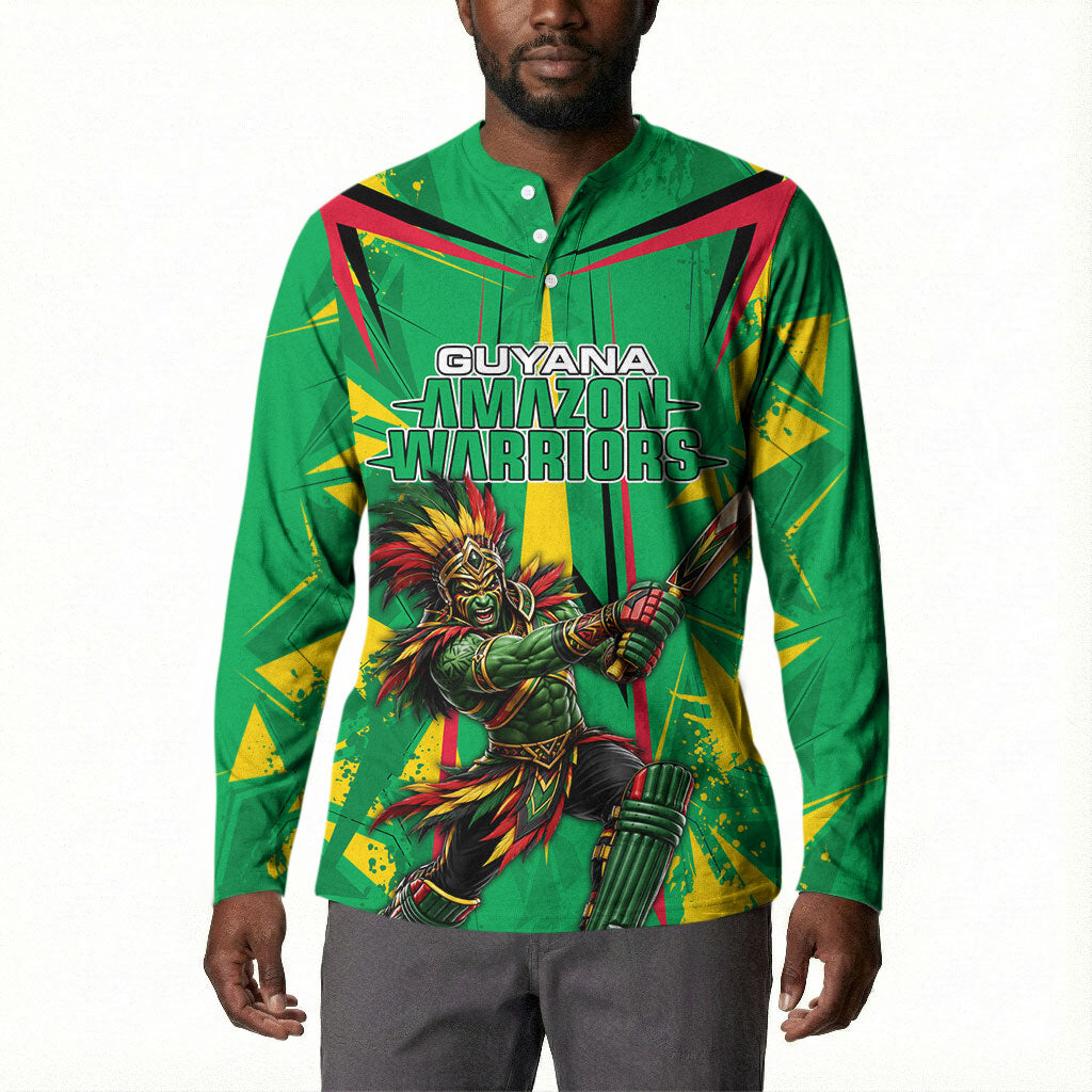 Personalized Guyana Cricket Button Sweatshirt Amazon Warriors Tribal Mascot Sports