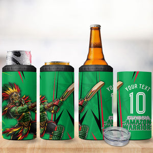 Personalized Guyana Cricket 4 in 1 Can Cooler Tumbler Amazon Warriors Tribal Mascot Sports