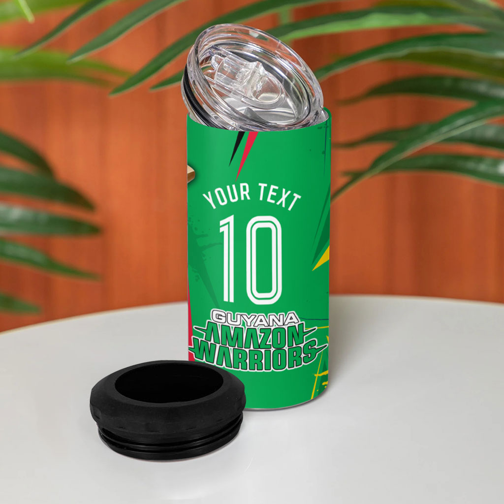 Personalized Guyana Cricket 4 in 1 Can Cooler Tumbler Amazon Warriors Tribal Mascot Sports