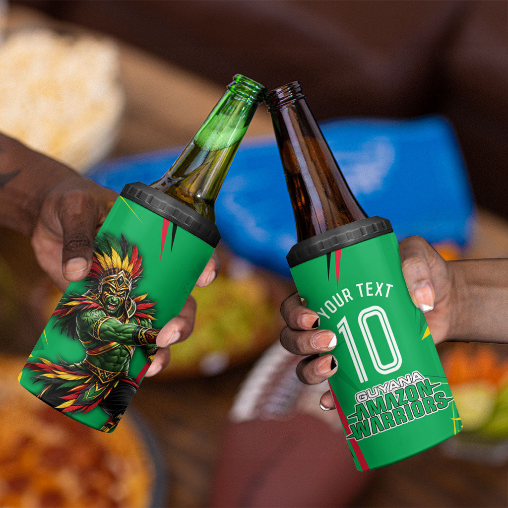 Personalized Guyana Cricket 4 in 1 Can Cooler Tumbler Amazon Warriors Tribal Mascot Sports