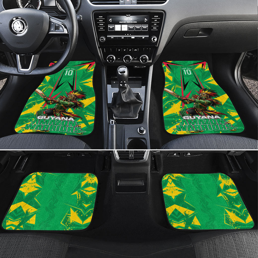 Personalized Guyana Cricket Car Mats Amazon Warriors Tribal Mascot Sports