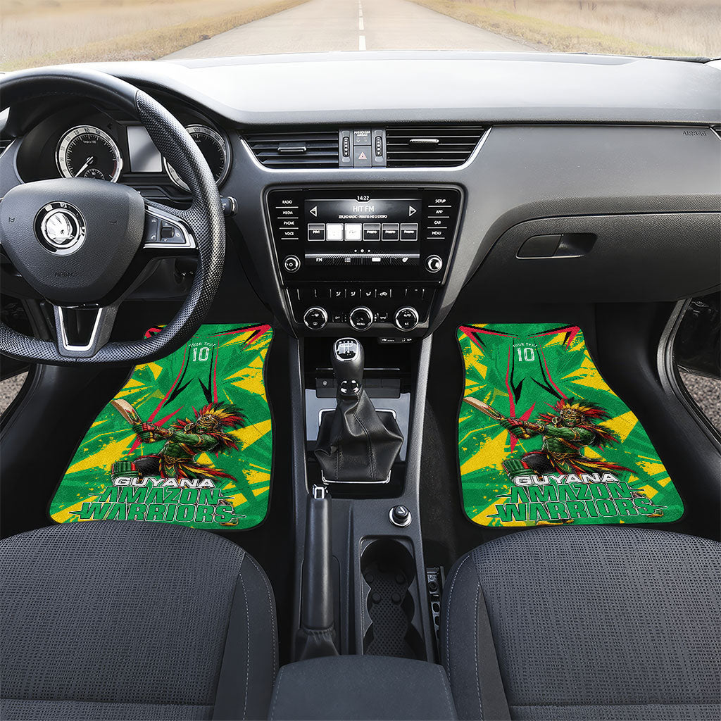 Personalized Guyana Cricket Car Mats Amazon Warriors Tribal Mascot Sports