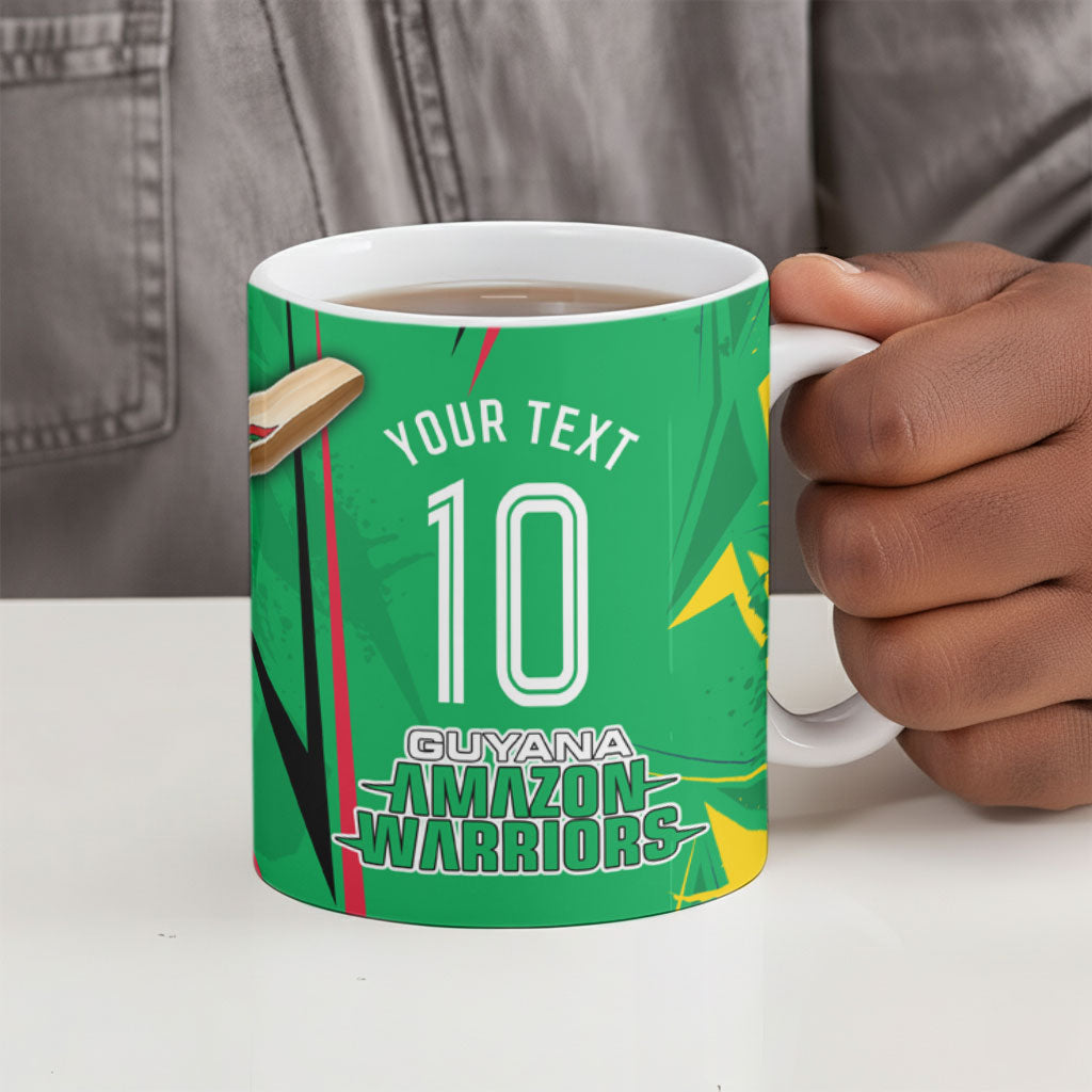Personalized Guyana Cricket Ceramic Mug Amazon Warriors Tribal Mascot Sports