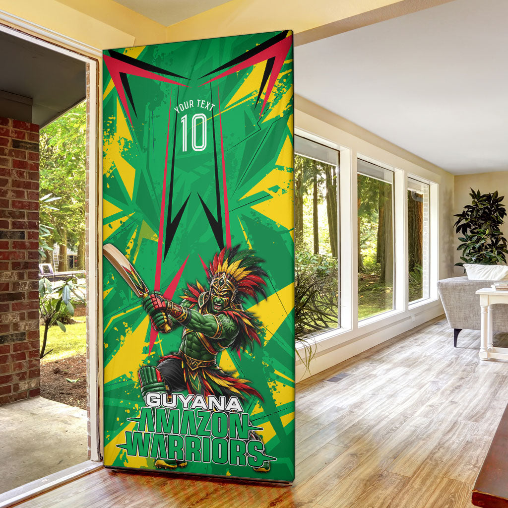Personalized Guyana Cricket Door Cover Amazon Warriors Tribal Mascot Sports