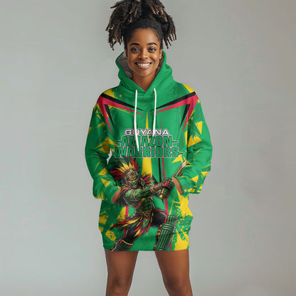 Personalized Guyana Cricket Hoodie Dress Amazon Warriors Tribal Mascot Sports