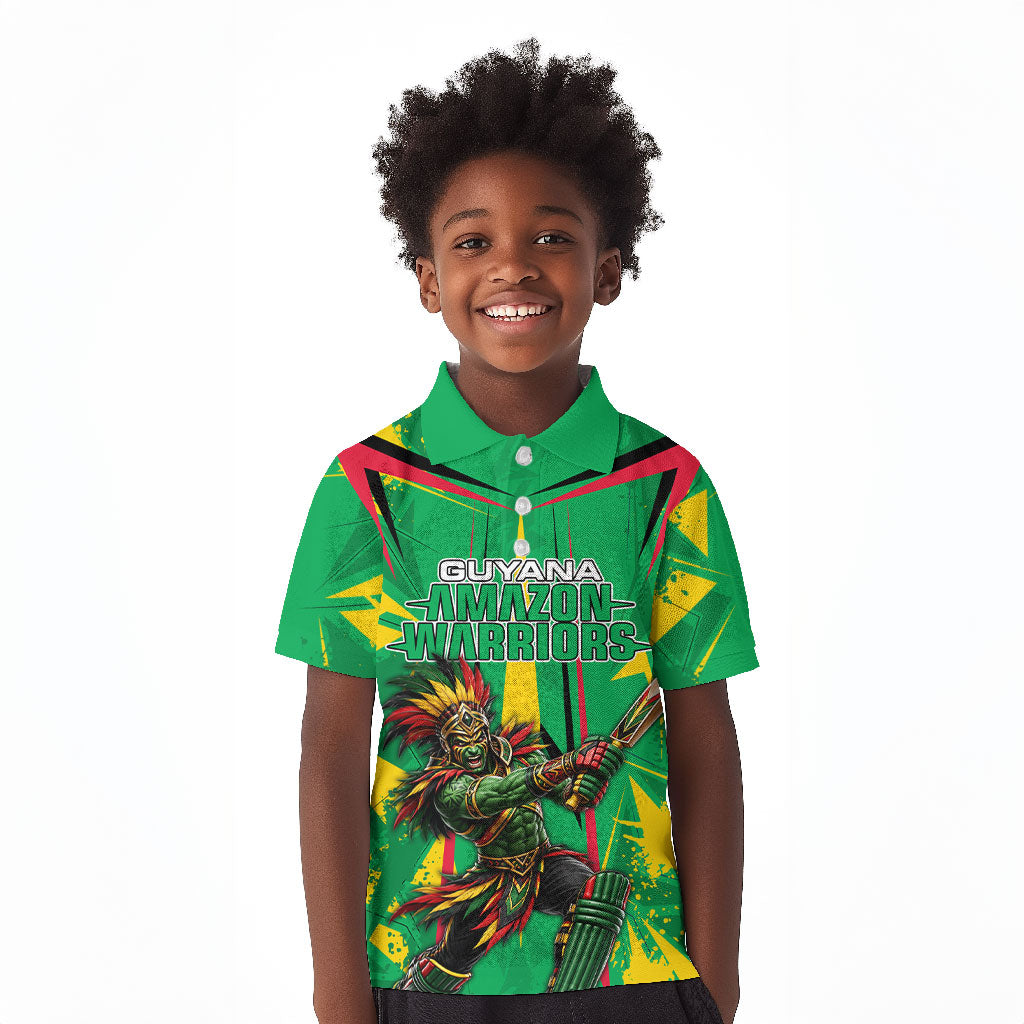 Personalized Guyana Cricket Kid Polo Shirt Amazon Warriors Tribal Mascot Sports