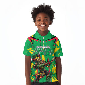 Personalized Guyana Cricket Kid Polo Shirt Amazon Warriors Tribal Mascot Sports