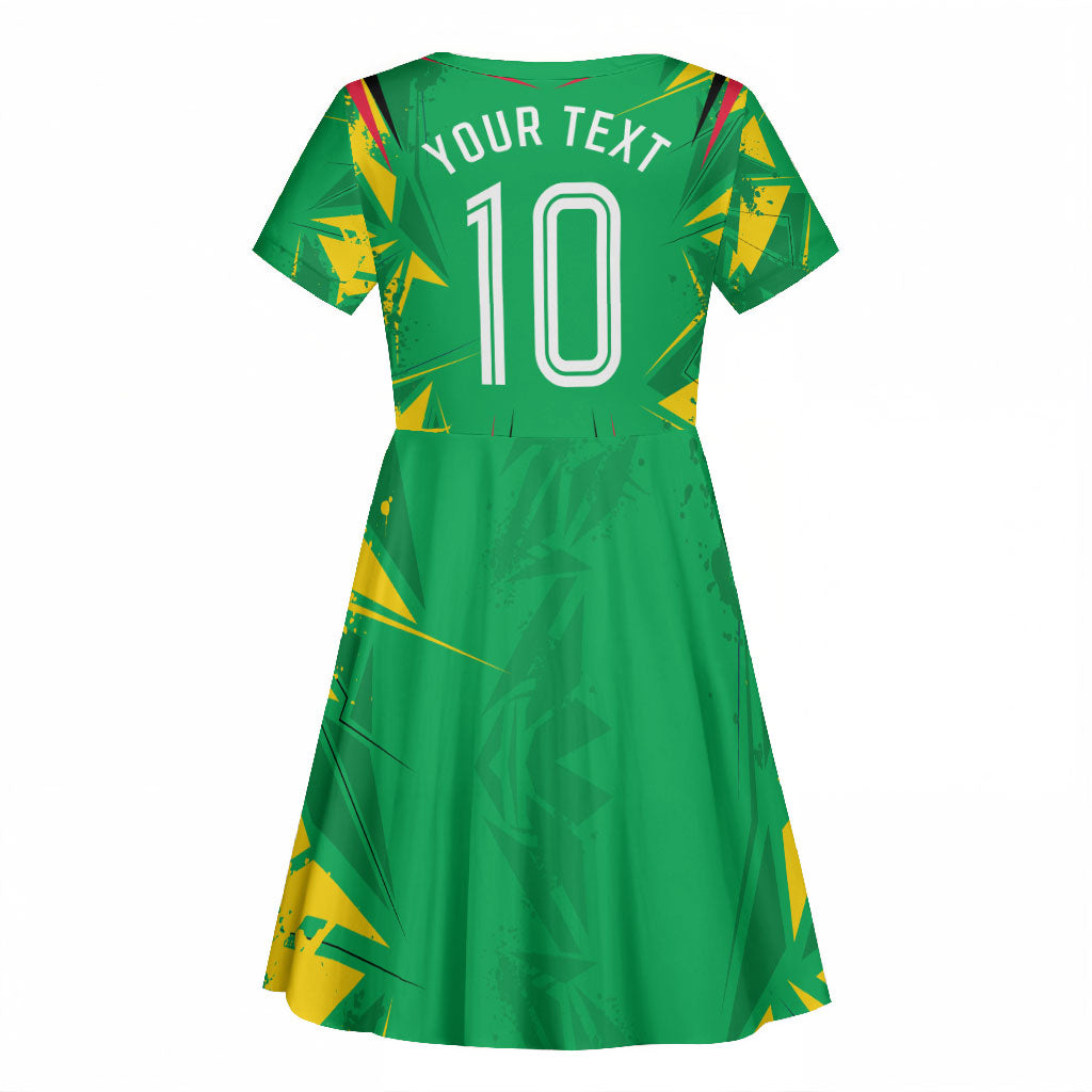 Personalized Guyana Cricket Kid Short Sleeve Dress Amazon Warriors Tribal Mascot Sports