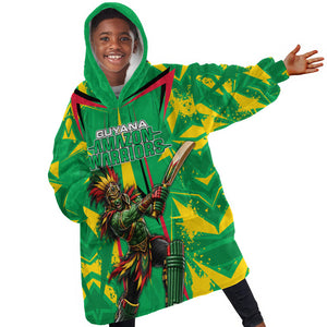 Personalized Guyana Cricket Kid Wearable Blanket Hoodie Amazon Warriors Tribal Mascot Sports