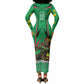 Personalized Guyana Cricket Long Sleeve Bodycon Dress Amazon Warriors Tribal Mascot Sports