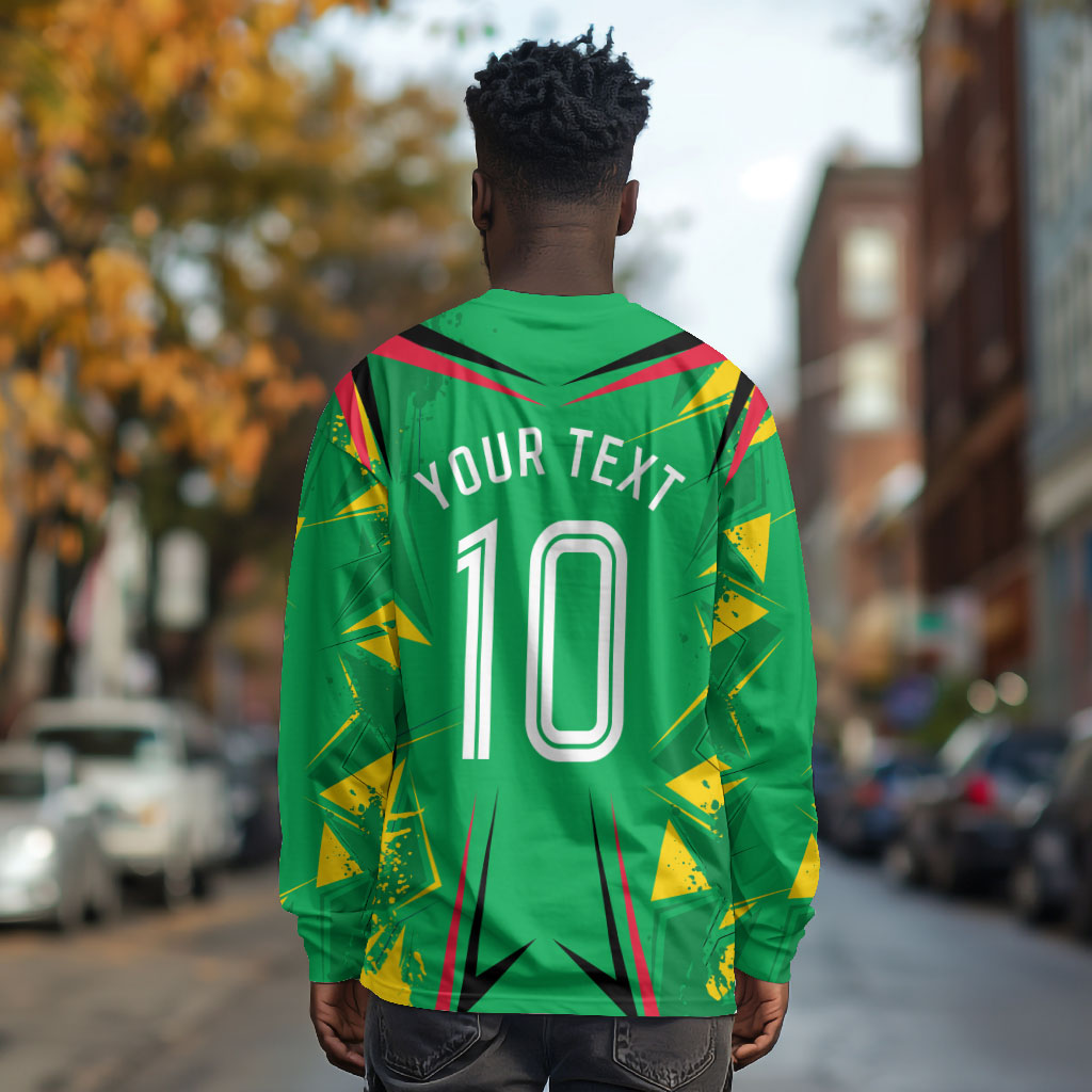 Personalized Guyana Cricket Long Sleeve Shirt Amazon Warriors Tribal Mascot Sports