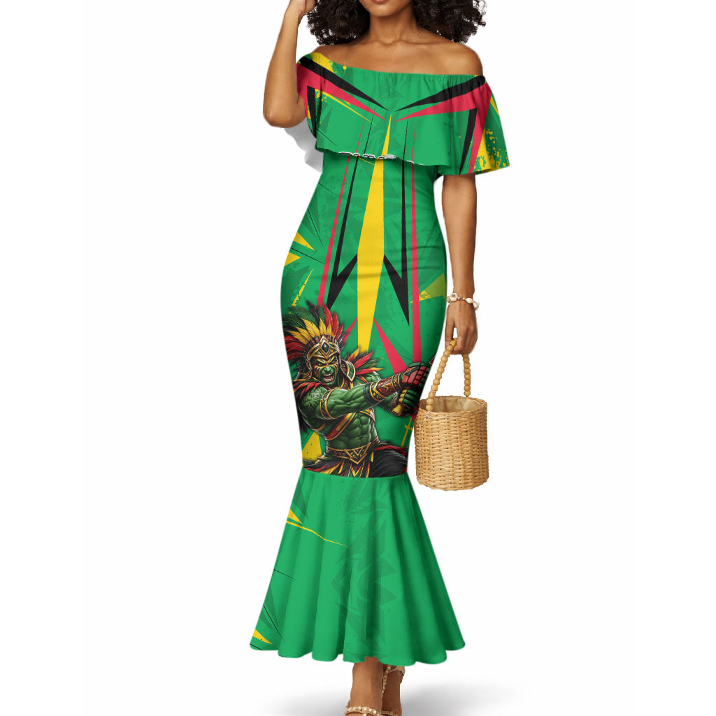 Personalized Guyana Cricket Mermaid Dress Amazon Warriors Tribal Mascot Sports