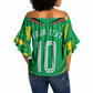 Personalized Guyana Cricket Off Shoulder Wrap Waist Top Amazon Warriors Tribal Mascot Sports