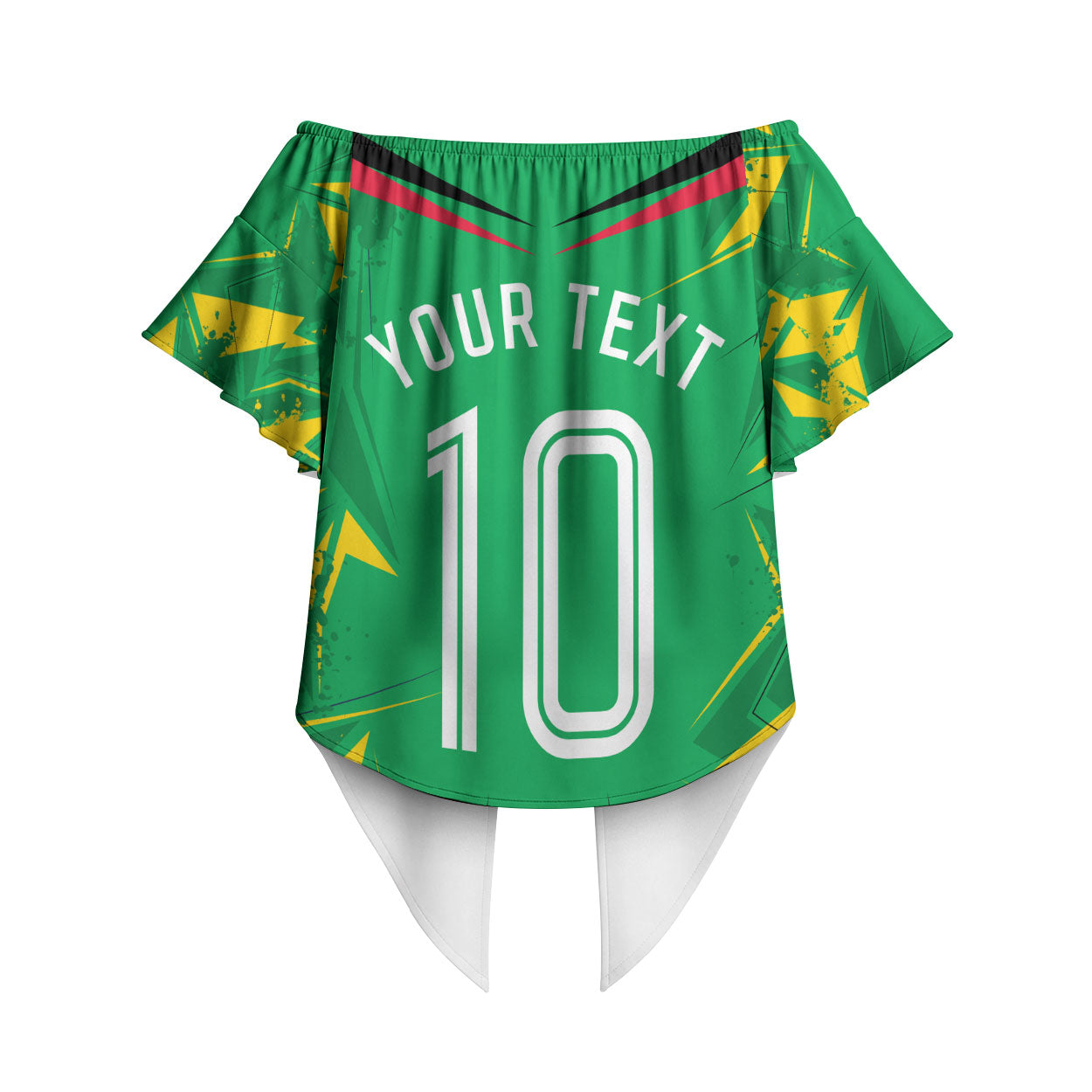 Personalized Guyana Cricket Off Shoulder Wrap Waist Top Amazon Warriors Tribal Mascot Sports