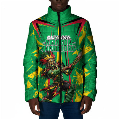 Personalized Guyana Cricket Padded Jacket Amazon Warriors Tribal Mascot Sports