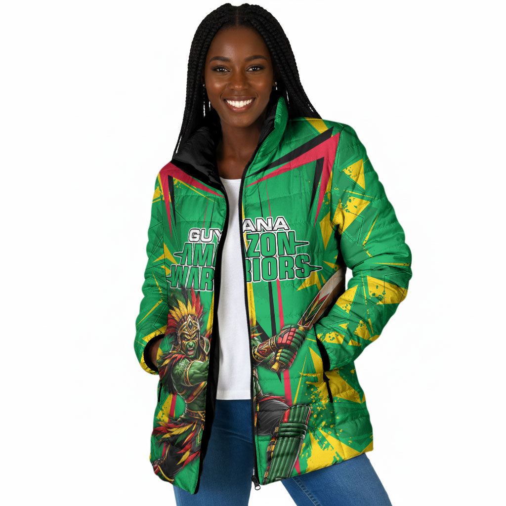 Personalized Guyana Cricket Padded Jacket Amazon Warriors Tribal Mascot Sports