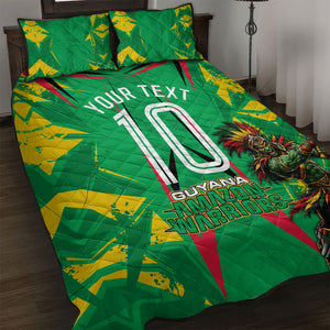 Personalized Guyana Cricket Quilt Bed Set Amazon Warriors Tribal Mascot Sports