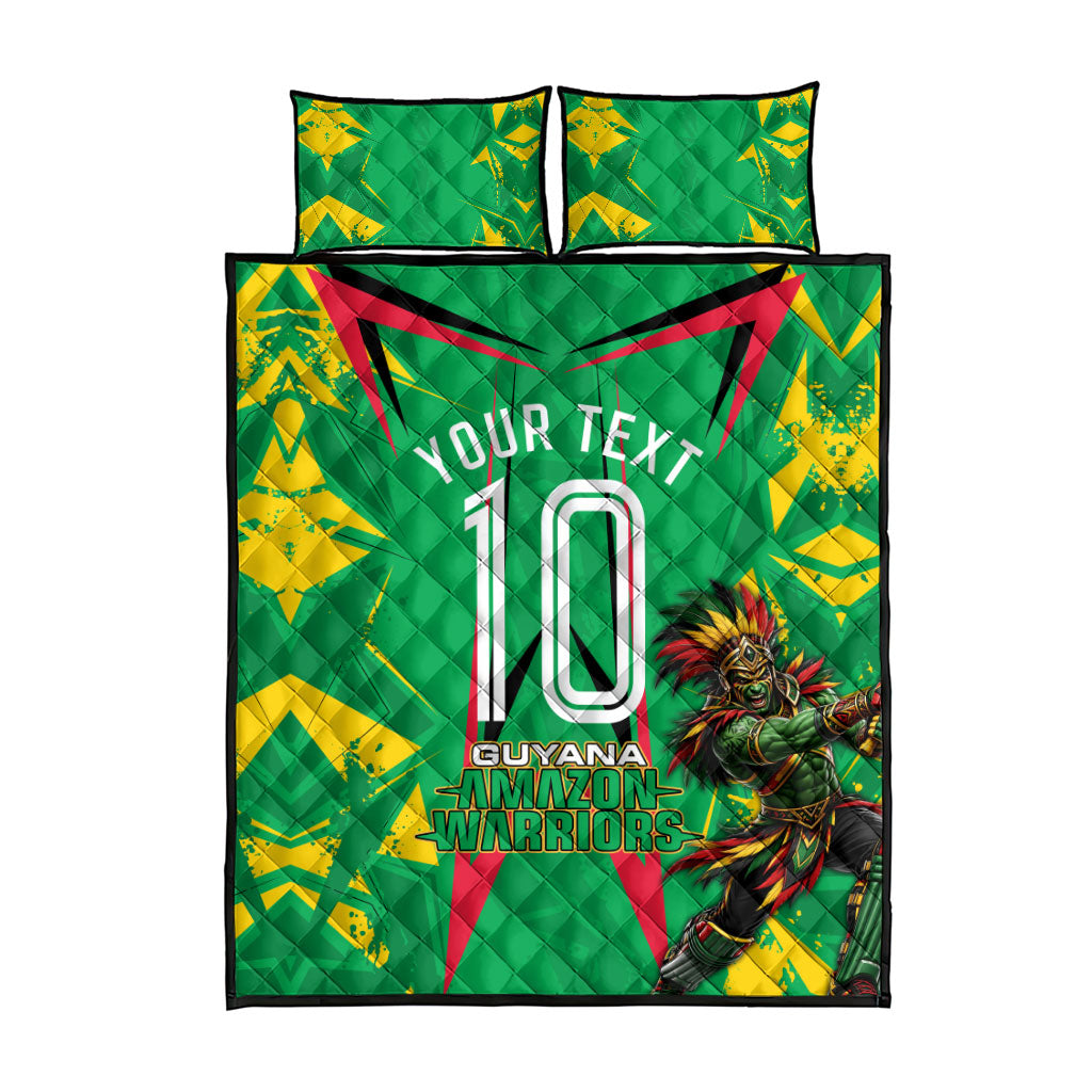 Personalized Guyana Cricket Quilt Bed Set Amazon Warriors Tribal Mascot Sports