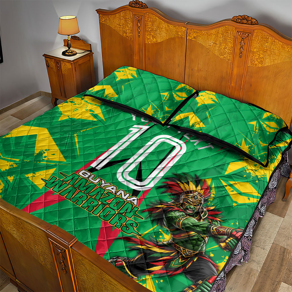 Personalized Guyana Cricket Quilt Bed Set Amazon Warriors Tribal Mascot Sports