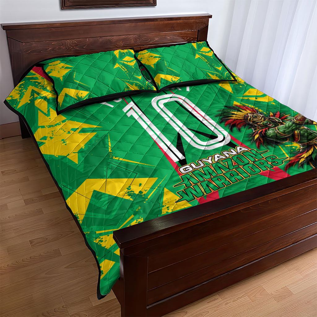Personalized Guyana Cricket Quilt Bed Set Amazon Warriors Tribal Mascot Sports